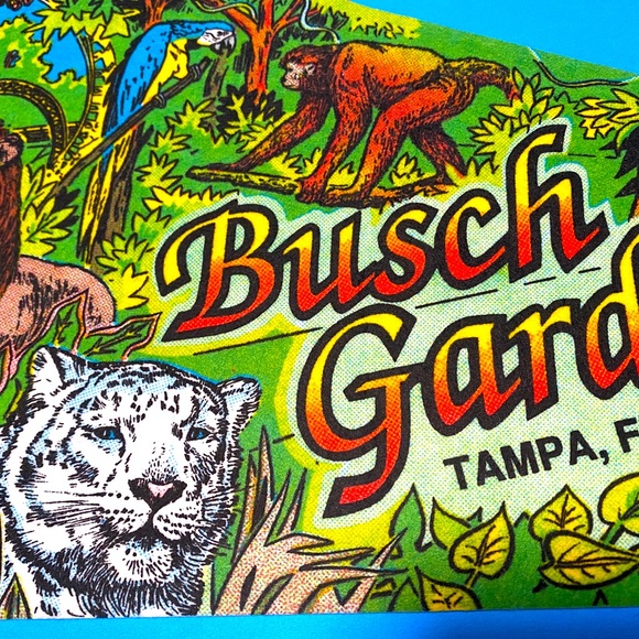BUSCH GARDENS VINTAGE 90’s TAMPA FLORIDA COLLECTIBLE SOUVENIR PENNANT FL… - Picture 6 of 16